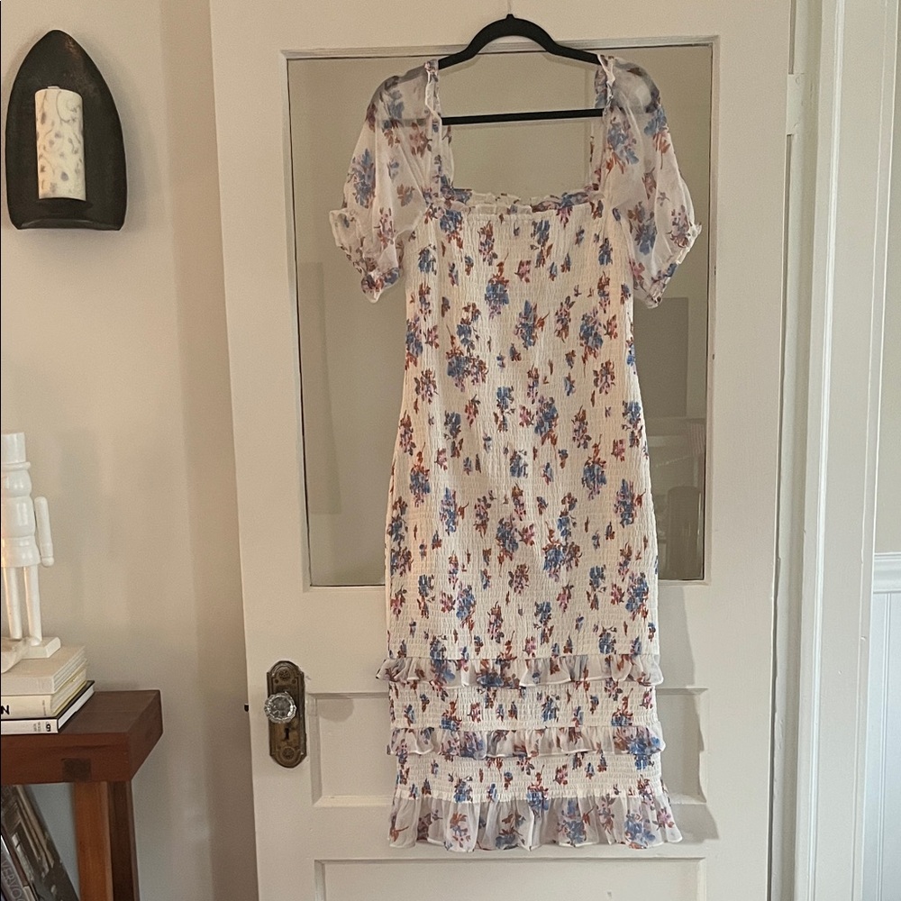 NWT Abercrombie & Fitch Ruched Floral Maxi Dress